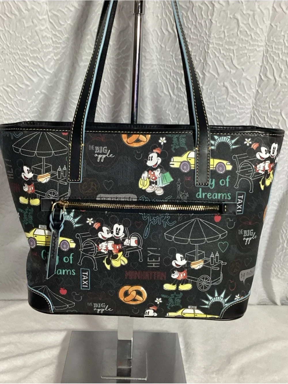 Dooney & Bourke Disney Mickey & Minnie Mouse New York City Icons Tote Bag EUC